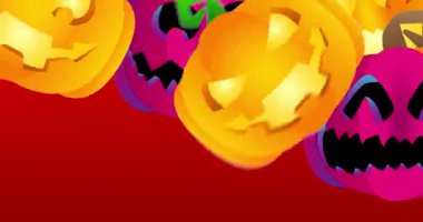 Cadılar Bayramı balkabağı, Jack O 'Lantern arka plan animasyonu. Tatil kutlaması.