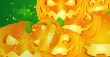 Cadılar Bayramı balkabağı, Jack O 'Lantern arka plan animasyonu. Tatil kutlaması.