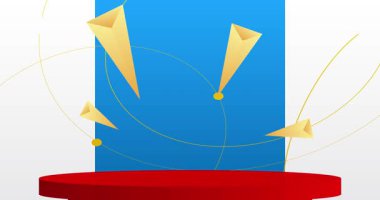 Mokup ürün animasyon, silindir kaide podyumu. Sunum için sahne gösterisi videosu.