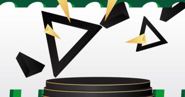 Mokup ürün animasyon, silindir kaide podyumu. Sunum için sahne gösterisi videosu.