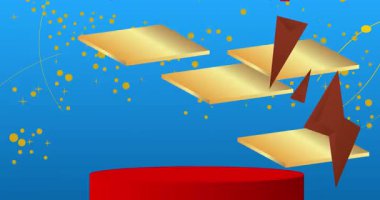 Mokup ürün animasyon, silindir kaide podyumu. Sunum için sahne gösterisi videosu.