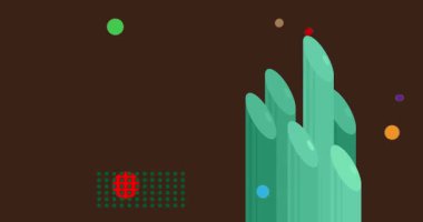 Metin için yeri olan geometrik grafik retro tema arkaplan animasyonu. Asgari geometrik elementler çerçeve video. Reklam için klasik soyut şekiller.