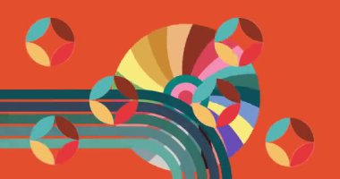 70 'lerin Retro Arkaplan animasyonu ile Groovy 1970' lerin sanat videosu. Minimalist Vintage tasarımı, eski moda renk çizimi.