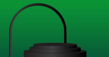 Mokup ürün animasyon, silindir kaide podyumu. Sunum için sahne gösterisi videosu.