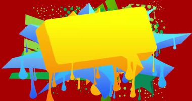 Graffiti konuşma balonu animasyonu. Soyut Çağdaş Mesajlaşma tabelası sokak sanatı dekorasyonu videosu, şehir boyama tarzında tartışma simgesi.