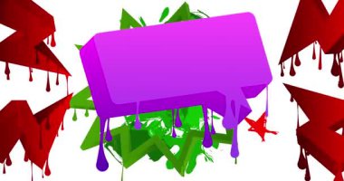 Graffiti konuşma balonu animasyonu. Soyut Çağdaş Mesajlaşma tabelası sokak sanatı dekorasyonu videosu, şehir boyama tarzında tartışma simgesi.