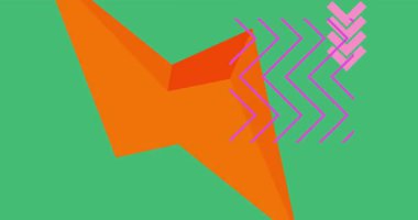 Metin için yeri olan geometrik grafik retro tema arkaplan animasyonu. Asgari geometrik elementler çerçeve video. Reklam için klasik soyut şekiller.