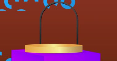 Mokup ürün animasyon, silindir kaide podyumu. Sunum için sahne gösterisi videosu.