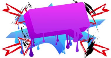 Graffiti konuşma balonu animasyonu. Soyut Çağdaş Mesajlaşma tabelası sokak sanatı dekorasyonu videosu, şehir boyama tarzında tartışma simgesi.