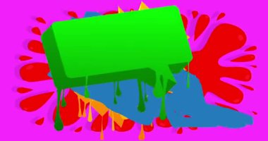 Graffiti konuşma balonu animasyonu. Soyut Çağdaş Mesajlaşma tabelası sokak sanatı dekorasyonu videosu, şehir boyama tarzında tartışma simgesi.
