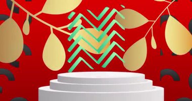 Mokup ürün animasyon, silindir kaide podyumu. Sunum için sahne gösterisi videosu.