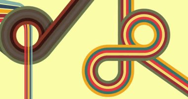 70 'lerin Retro Arkaplan animasyonu ile Groovy 1970' lerin sanat videosu. Minimalist Vintage tasarımı, eski moda renk çizimi.