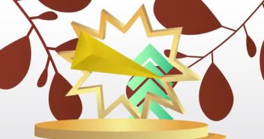 Mokup ürün animasyon, silindir kaide podyumu. Sunum için sahne gösterisi videosu.