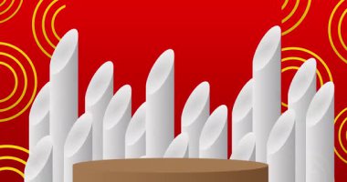 Mokup ürün animasyon, silindir kaide podyumu. Sunum için sahne gösterisi videosu.