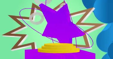 Mokup ürün animasyon, silindir kaide podyumu. Sunum için sahne gösterisi videosu.