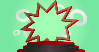 Mokup ürün animasyon, silindir kaide podyumu. Sunum için sahne gösterisi videosu.