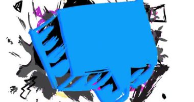 Graffiti konuşma balonu animasyonu. Soyut Çağdaş Mesajlaşma tabelası sokak sanatı dekorasyonu videosu, şehir boyama tarzında tartışma simgesi.