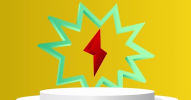 Mokup ürün animasyon, silindir kaide podyumu. Sunum için sahne gösterisi videosu.