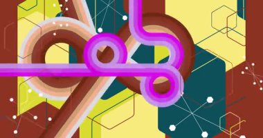 70 'lerin Retro Arkaplan animasyonu ile Groovy 1970' lerin sanat videosu. Minimalist Vintage tasarımı, eski moda renk çizimi.