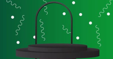 Mokup ürün animasyon, silindir kaide podyumu. Sunum için sahne gösterisi videosu.