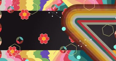 70 'lerin Retro Arkaplan animasyonu ile Groovy 1970' lerin sanat videosu. Minimalist Vintage tasarımı, eski moda renk çizimi