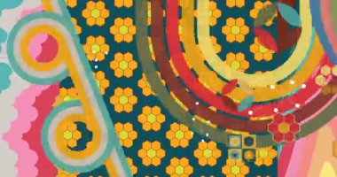 70 'lerin Retro Arkaplan animasyonu ile Groovy 1970' lerin sanat videosu. Minimalist Vintage tasarımı, eski moda renk çizimi