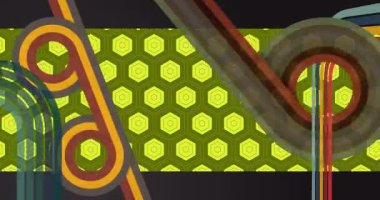 70 'lerin Retro Arkaplan animasyonu ile Groovy 1970' lerin sanat videosu. Minimalist Vintage tasarımı, eski moda renk çizimi.