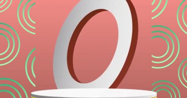 Mokup ürün animasyon, silindir kaide podyumu. Sunum için sahne gösterisi videosu.