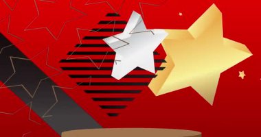 Mokup ürün animasyon, silindir kaide podyumu. Sunum için sahne gösterisi videosu.