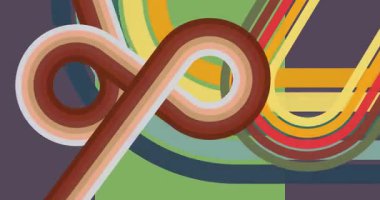 70 'lerin Retro Arkaplan animasyonu ile Groovy 1970' lerin sanat videosu. Minimalist Vintage tasarımı, eski moda renk çizimi.