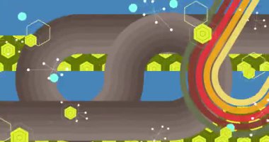 70 'lerin Retro Arkaplan animasyonu ile Groovy 1970' lerin sanat videosu. Minimalist Vintage tasarımı, eski moda renk çizimi.