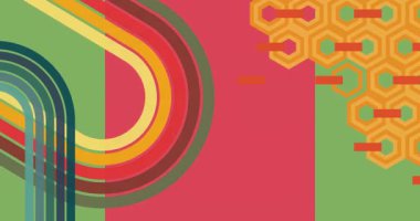 70 'lerin Retro Arkaplan animasyonu ile Groovy 1970' lerin sanat videosu. Minimalist Vintage tasarımı, eski moda renk çizimi.