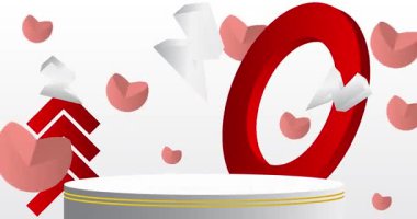 Mokup ürün animasyon, silindir kaide podyumu. Sunum için sahne gösterisi videosu.