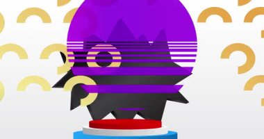 Mokup ürün animasyon, silindir kaide podyumu. Sunum için sahne gösterisi videosu.