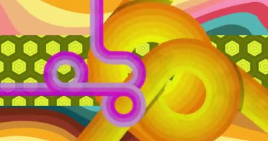 70 'lerin Retro Arkaplan animasyonu ile Groovy 1970' lerin sanat videosu. Minimalist Vintage tasarımı, eski moda renk çizimi.