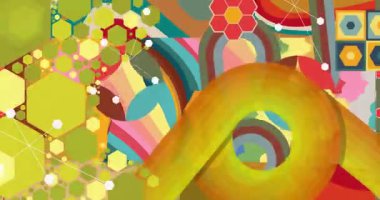 70 'lerin Retro Arkaplan animasyonu ile Groovy 1970' lerin sanat videosu. Minimalist Vintage tasarımı, eski moda renk çizimi.