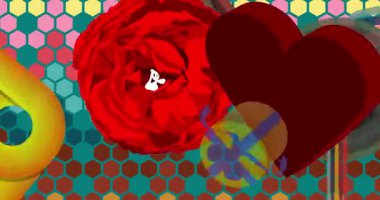 Red Heart, Gift Box ve Rose 'la 70' lerin geçmişe dönük animasyonları. 1970 'lerin Sevgililer Günü sanat videosu. Minimalist Vintage tasarımı, eski moda renk çizimi.