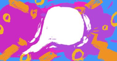 Graffiti konuşma balonu animasyonu. Soyut Çağdaş Mesajlaşma tabelası sokak sanatı dekorasyonu videosu, şehir boyama tarzında tartışma simgesi.