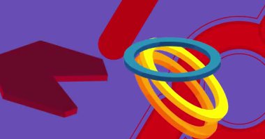 Metin için yeri olan geometrik grafik retro tema arkaplan animasyonu. Asgari geometrik elementler çerçeve video. Reklam için klasik soyut şekiller.