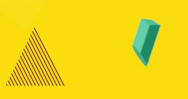 Metin için yeri olan geometrik grafik retro tema arkaplan animasyonu. Asgari geometrik elementler çerçeve video. Reklam için klasik soyut şekiller.