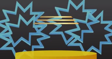 Mokup ürün animasyon, silindir kaide podyumu. Sunum için sahne gösterisi videosu.