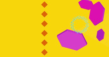 Metin için yeri olan geometrik grafik retro tema arkaplan animasyonu. Asgari geometrik elementler çerçeve video. Reklam için klasik soyut şekiller.