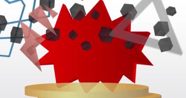 Mokup ürün animasyon, silindir kaide podyumu. Sunum için sahne gösterisi videosu.