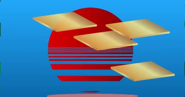 Mokup ürün animasyon, silindir kaide podyumu. Sunum için sahne gösterisi videosu.