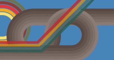 70 'lerin Retro Arkaplan animasyonu ile Groovy 1970' lerin sanat videosu. Minimalist Vintage tasarımı, eski moda renk çizimi.