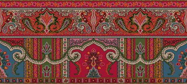 Etnik çiçek süsüyle kusursuz desen