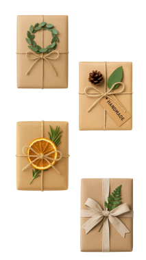 Eko Hediye Paket Kağıtları Doğal Dekorasyonlarla Sunar