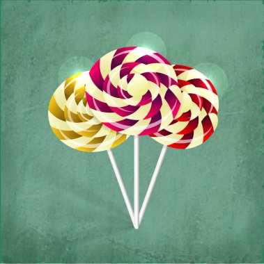 Üç renkli lolipop