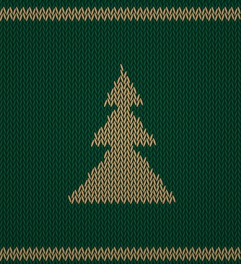 Noel ağacı, illüstrasyon ile örme doku