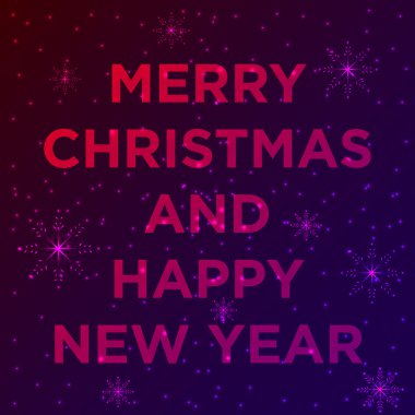 Noel kartı yıldız ve kar taneleri